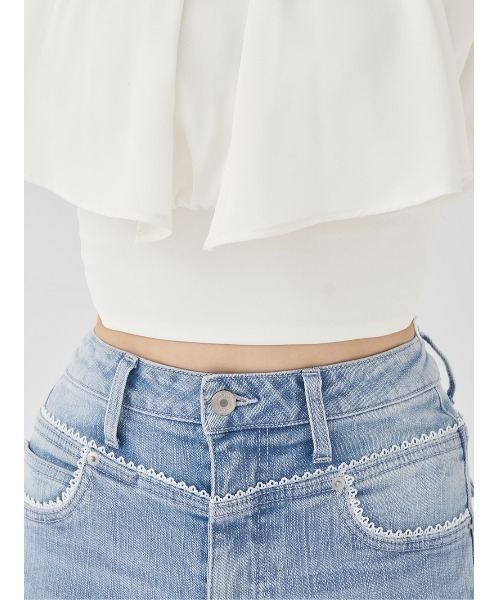 Darich（ダーリッチ） ブラウス シャツ パールネックアメスリブラウス