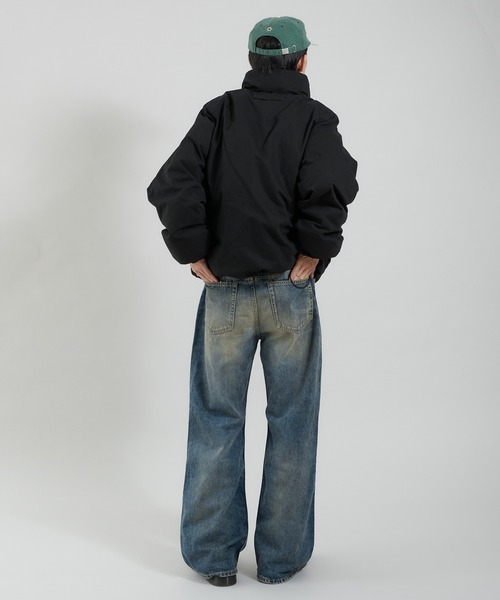 Perushu ブルゾン アウター ライトダック中綿ボリュームスタンドネック