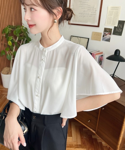 moment+ ブラウス シャツ 「累計販売枚数1万枚突破！」シフォンジョー