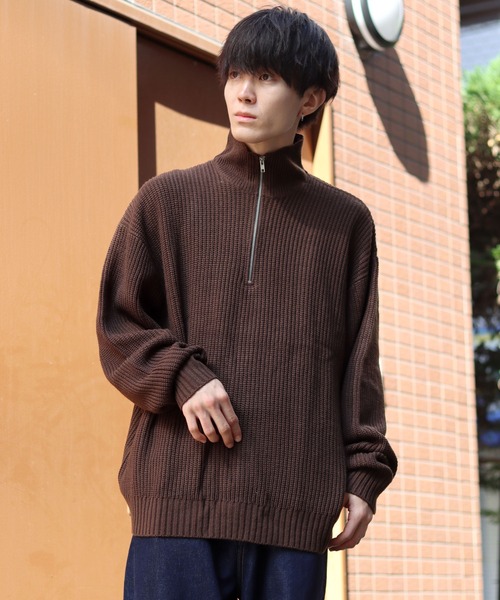 SITRY（シトリー） セーター ニット half zip sweater/畦編み ハーフ