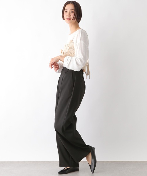 LEPSIM（レプシィム） スラックス パンツ フロントタックスラックス