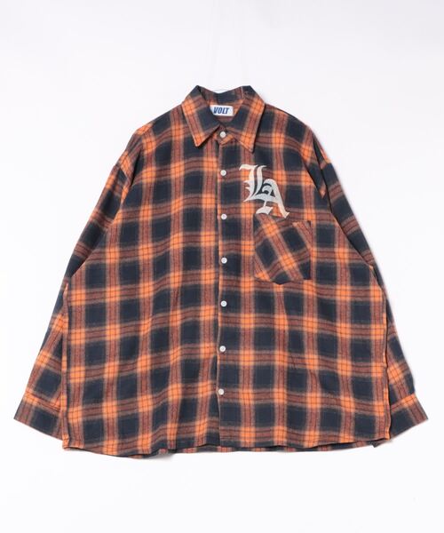 シャツ a.p.o.v. ナンバリング＆LAプリントオーバーサイズオンブレ