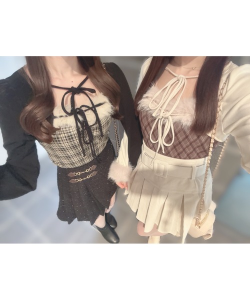 one way（ワンウェイ） tシャツ ファー付きボレロ風トップス