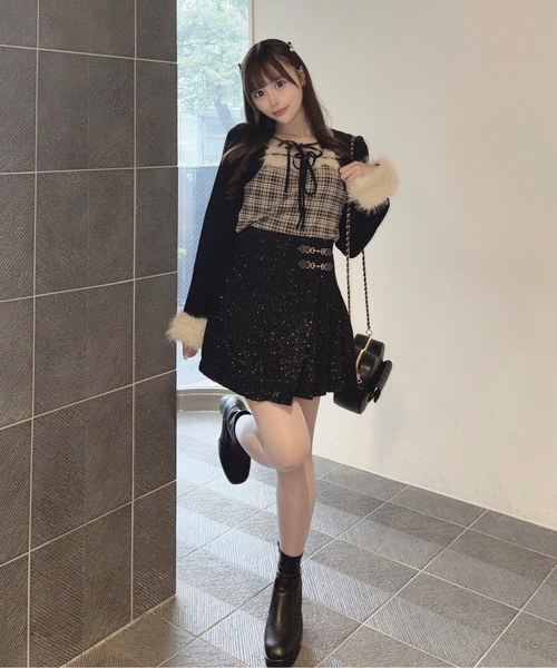 one way（ワンウェイ） tシャツ ファー付きボレロ風トップス