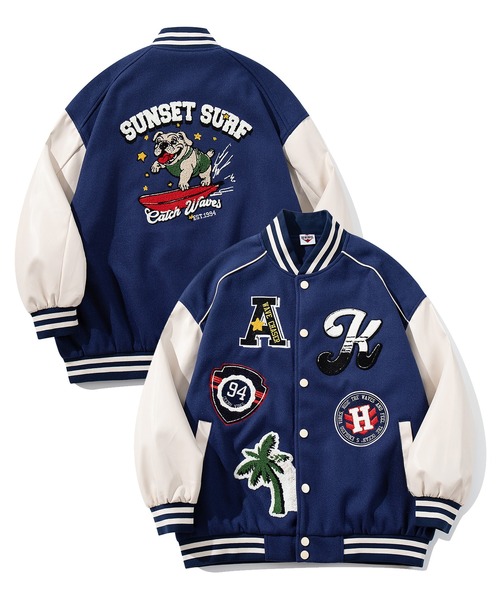 スタジャン HOOK -original- サガラ刺繍ワッペンスタジャン メンズ