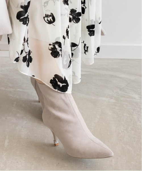 RANDA（ランダ） ブーツ 2WAY ビジュー×リボン ショートブーツ