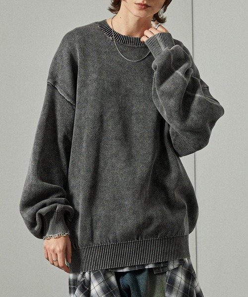 セーター ニット 「Alfred Alex」ヴィンテージ加工 スノーウォッシュ