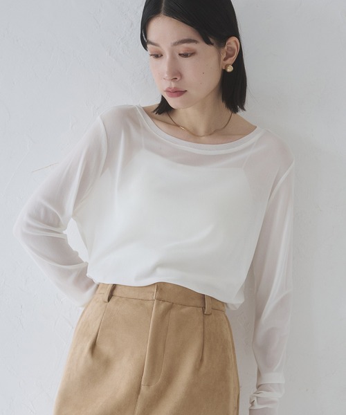 hunch（ハンチ） tシャツ クルーネック シアートップス レディース