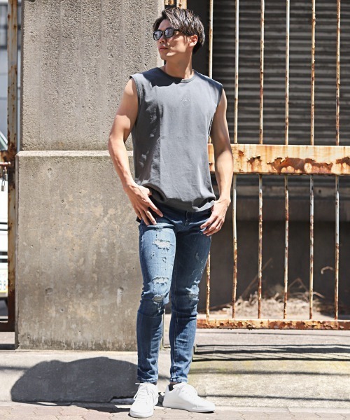 LUXSTYLE（ラグスタイル） ジーンズ ダメージ加工スキニーデニムパンツ