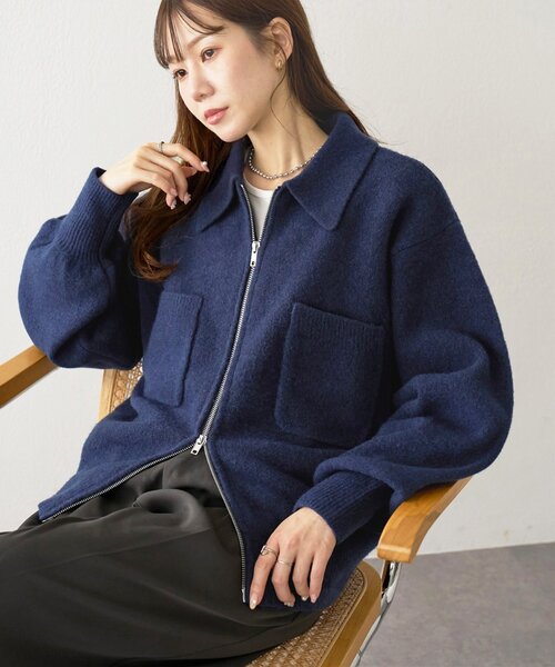 Discoat（ディスコート） カーディガン ダブルジップニットジャケット