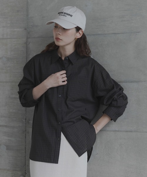 URBAN RESEARCH Sonny Label ブラウス シャツ ドビーチェックアシメ