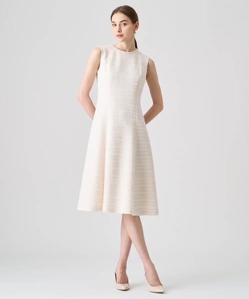 ANAYI（アナイ） ワンピース ミックスツイードフレア ワンピース