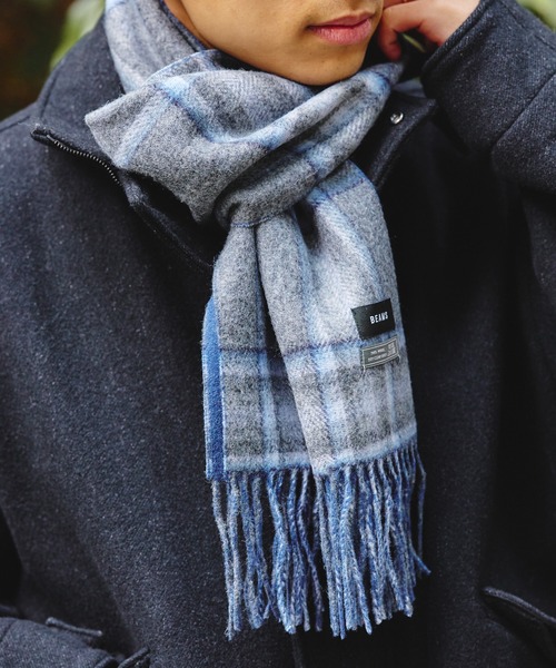 BEAMS（ビームス） マフラー グラデーション チェック マフラー メンズ