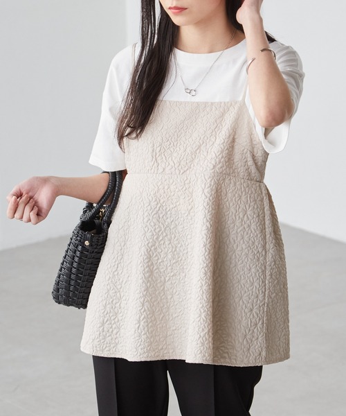 RANAN（ラナン） キャミソール ぽこぽこジャカードキャミブラウス