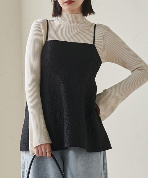 RANAN（ラナン） キャミソール ぽこぽこジャカードキャミブラウス