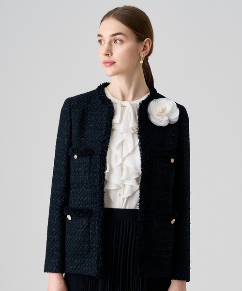 ANAYI（アナイ） ジャケット ノーカラージャケット ミックスツイード
