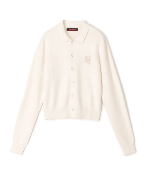 CABaN（キャバン） カーディガン コットンカシミヤ パールロゴポロ