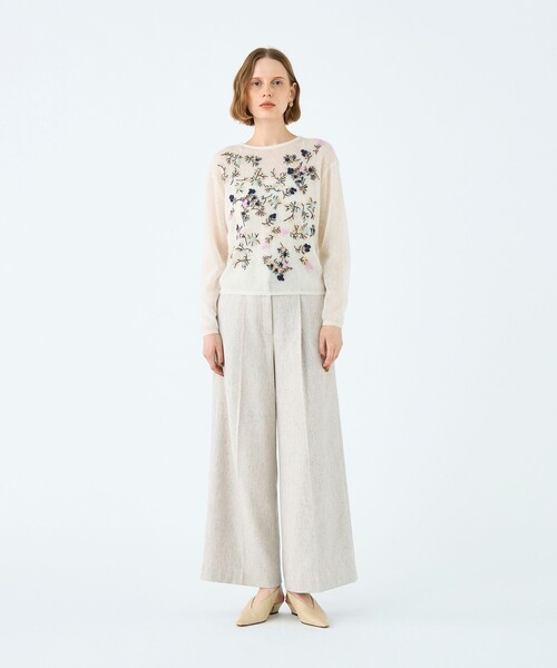 Ballsey（ボールジィ） パンツ メランジカルゼ タックワイドパンツ