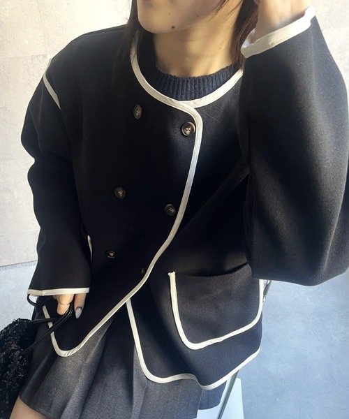 LACーVERT コート アウター 「2WAY」つけ襟 パイピングフェルト