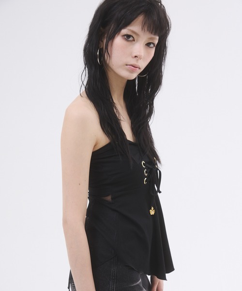 DAIYA（ダイヤ） tシャツ バックシアーレースアップキャミソール