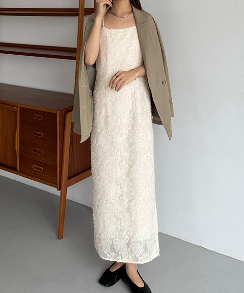 callautia（カラウティア） ワンピース ジャガードキャミワンピース