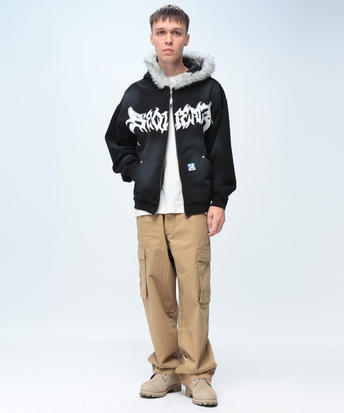 SEQUENZE パーカー SEQUENZ (シークエンズ) ファー ロゴプリント