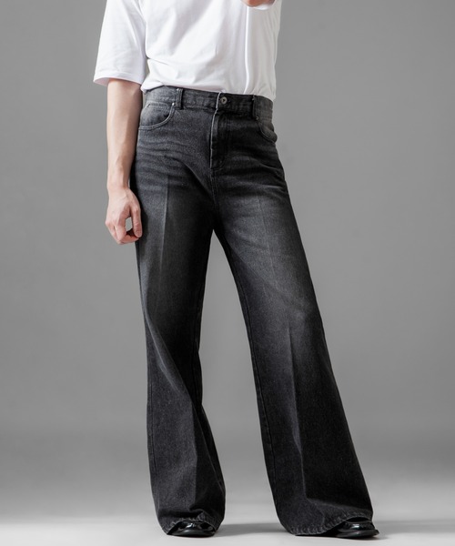 ZIP FIVE -White Line- ジーンズ 「White Line」 ワイドレッグ