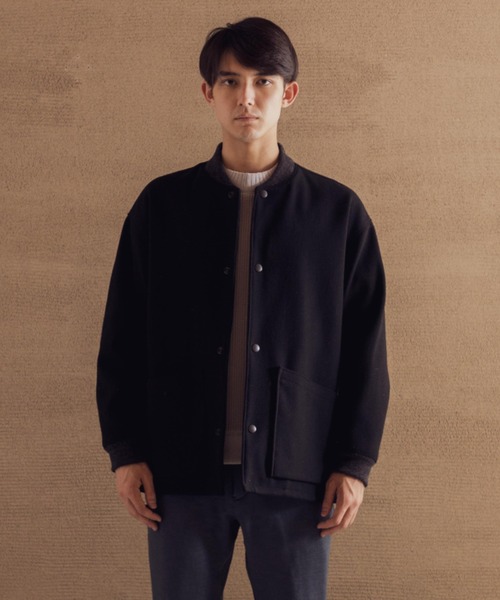 Jackman（ジャックマン） スタジャン Melton Award Jacket メンズ