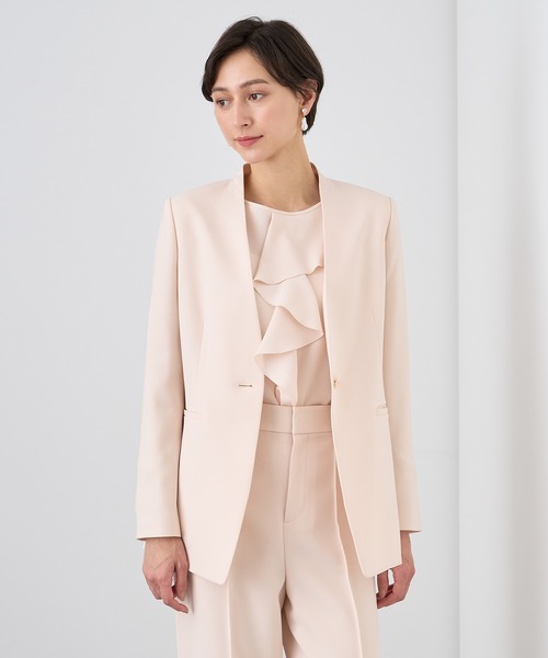 ANAYI（アナイ） ジャケット ノーカラージャケット ストレッチクロス