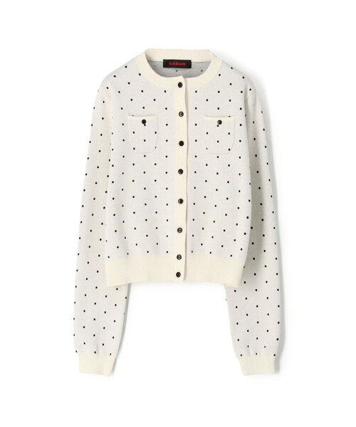 CABaN（キャバン） カーディガン コットンカシミヤ ドットジャカード