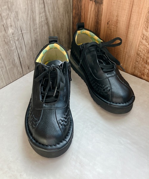 ミライアルキ」 ローカットスニーカー 23.5cm ブラック レディース