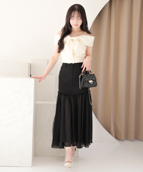 LIP SERVICE（リップサービス） ブラウス シャツ ツイードリボン