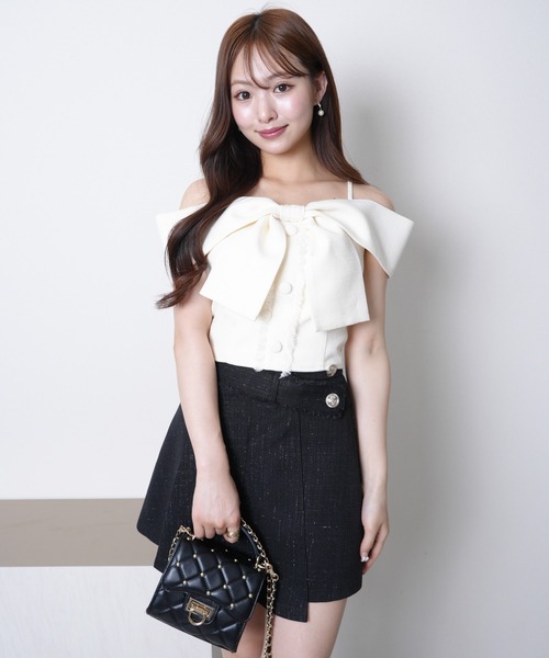 LIP SERVICE（リップサービス） ブラウス シャツ ツイードリボン