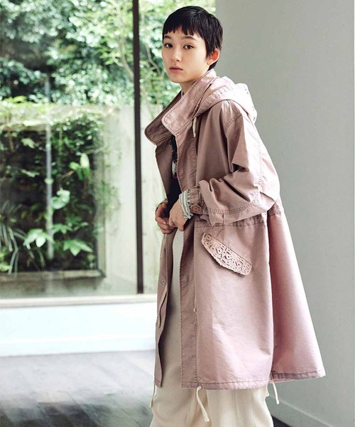 MEDE19F（メデジュウキュウ） モッズコート コート スモーキーピンクの