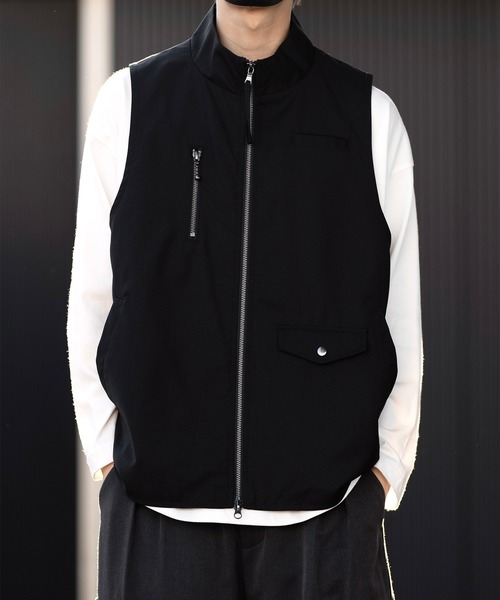 CLEL（クレイル） ベスト ジレ 「CLEL」Loose High Neck Design Vest