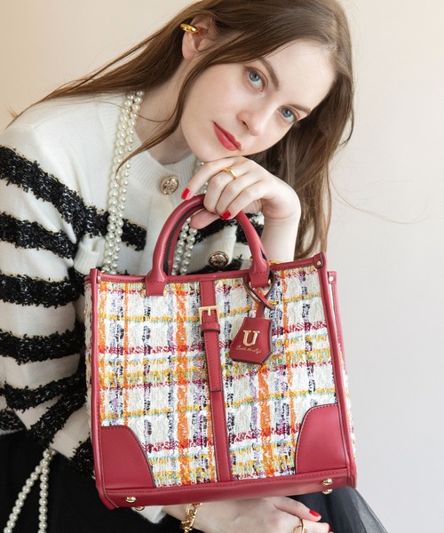 U（histoire） ビジネスバッグ ツイード ジュリアングル トートバッグ