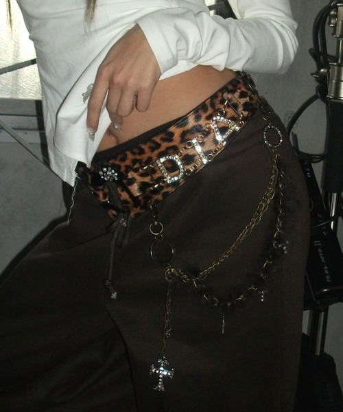 DAIYA（ダイヤ） ベルト ムーンバックルベルト レオパード柄