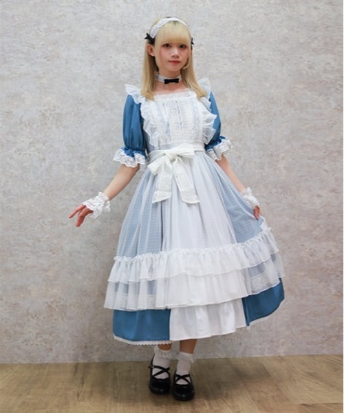 Chalmiere（シャルミエール） ワンピース ドットチュールエプロン