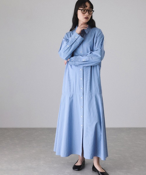 ADAM ET ROPE'（アダムエロペ） シャツワンピース フレアーシャツ