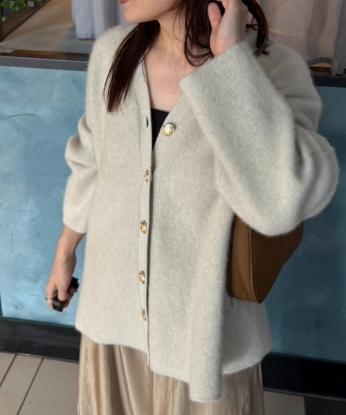 A part by（アパートバイ） カーディガン CNラクーンコンVカーディガン