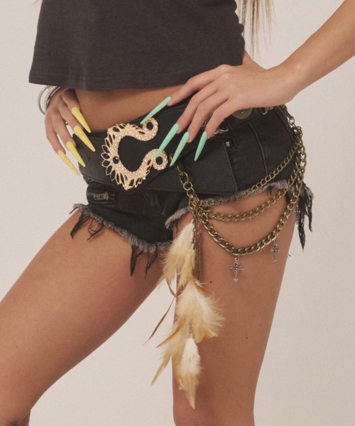 DAIYA（ダイヤ） ベルト クラウンバックルフェザーベルト レディース