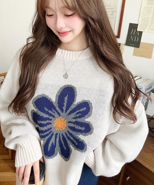 moment+ ニット セーター 「累計販売枚数2万枚突破！」5Gフラワー