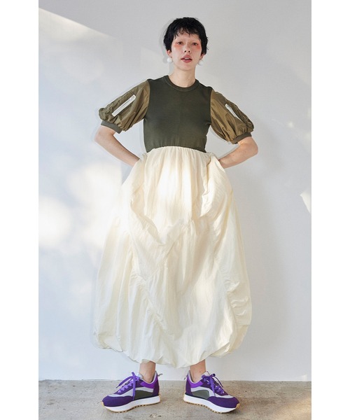 OMMO（オーエムエムオー） ワンピース MA-1 HALF SLEEVE DOCKING OP