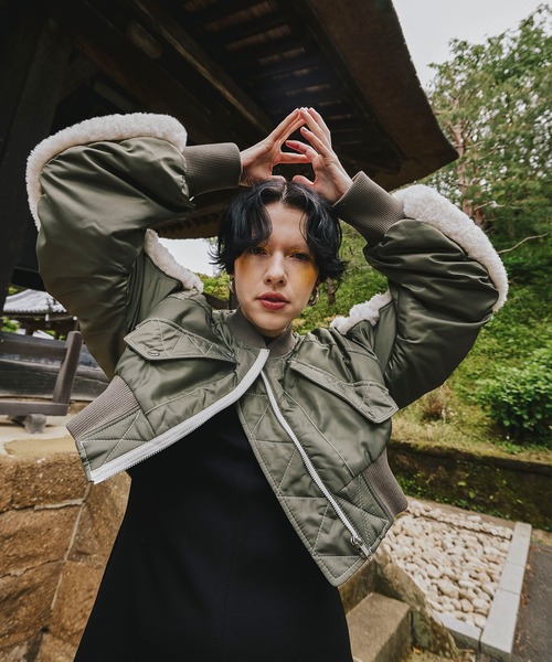 OMMO（オーエムエムオー） ma1 ma-1 SLEEVE BOA SHORT MA-1 レディース