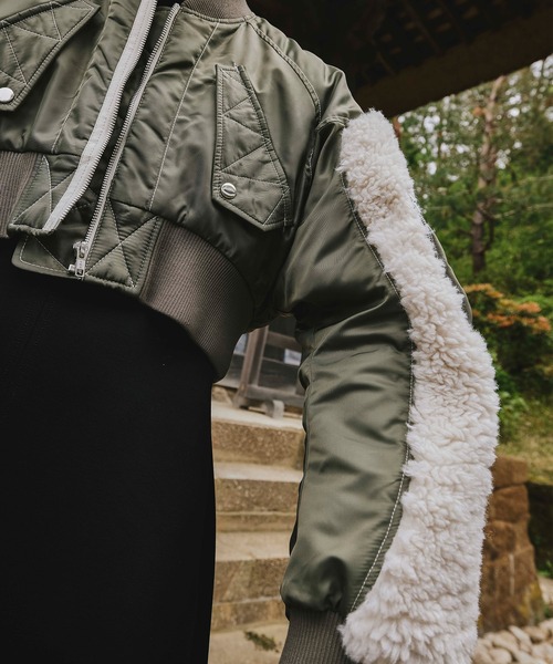 OMMO（オーエムエムオー） ma1 ma-1 SLEEVE BOA SHORT MA-1 レディース