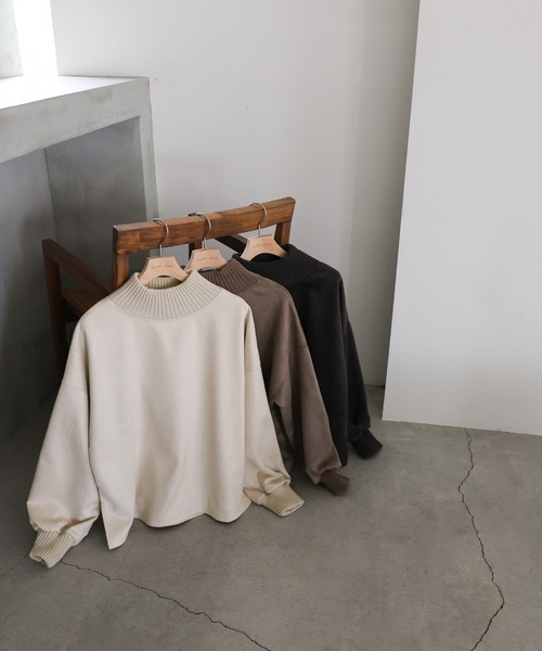 select MOCA（セレクトモカ） スエードポンチネックリブトップス