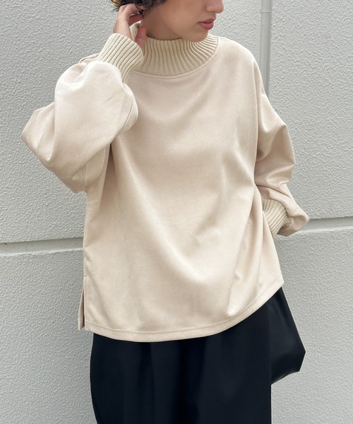 select MOCA（セレクトモカ） スエードポンチネックリブトップス