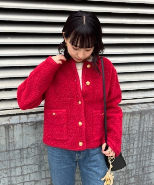 Mila Owen（ミラオーウェン） ノーカラージャケット 1 レッド