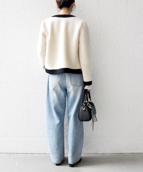 SHIPS any ジャケット ノーカラージャケット any: バイカラー クルー