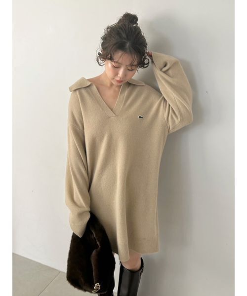 SNIDEL（スナイデル） ワンピース LACOSTE/スキッパーニットワンピース